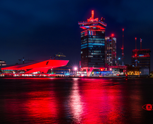 night of live, #nightoflive, Gebouwen kleuren rood voor de evenementenbranche