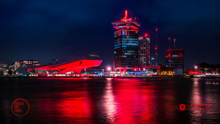 night of live, #nightoflive, Gebouwen kleuren rood voor de evenementenbranche